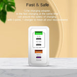 Chargeur multiport 120W 3 PD Type-C double USB pour téléphones mobiles, prise EU, prise EU