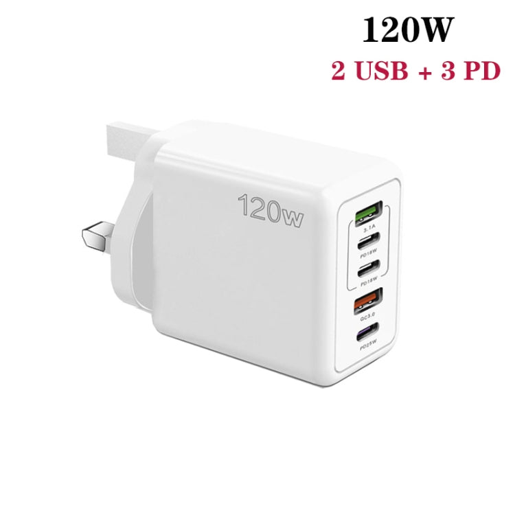 Chargeur multiport 120W 3 PD Type-C double USB pour téléphones mobiles, prise UK, prise UK