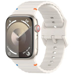 Wavy Grain Stitched Silicone Watch Band, For Apple Watch Series 9 41mm, For Apple Watch Ultra 49mm, For Apple Watch Series 8 41mm, For Apple Watch Series 8 45mm