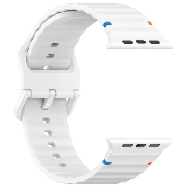 Wavy Grain Stitched Silicone Watch Band, For Apple Watch SE 2022 40mm, For Apple Watch SE 2022 44mm, For Apple Watch Series 7 41mm, For Apple Watch Series 7 45mm