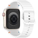 Bracelet de montre en silicone cousu à grain ondulé, pour Apple Watch Series 4 44mm, pour Apple Watch Series 4 40mm, pour Apple Watch Series 3 38mm, pour Apple Watch Series 3 42mm