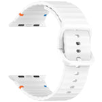 Bracelet de montre en silicone cousu à grain ondulé, pour Apple Watch Series 4 44mm, pour Apple Watch Series 4 40mm, pour Apple Watch Series 3 38mm, pour Apple Watch Series 3 42mm