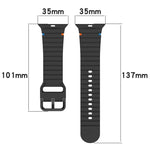 Bracelet de montre en silicone cousu à grain ondulé, pour Apple Watch Series 4 44mm, pour Apple Watch Series 4 40mm, pour Apple Watch Series 3 38mm, pour Apple Watch Series 3 42mm