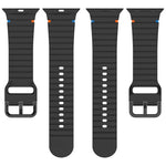 Bracelet de montre en silicone cousu à grain ondulé, pour Apple Watch Series 4 44mm, pour Apple Watch Series 4 40mm, pour Apple Watch Series 3 38mm, pour Apple Watch Series 3 42mm