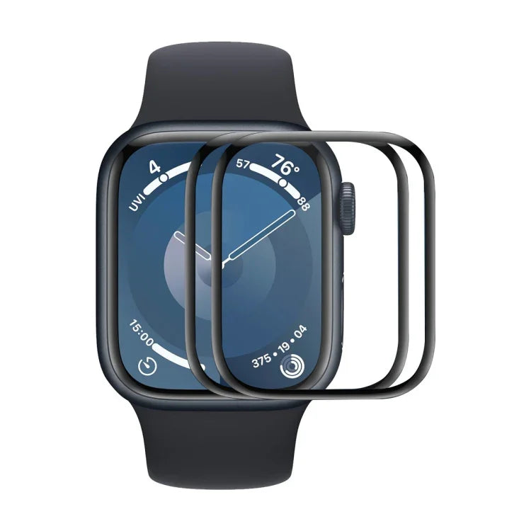 Lot de 2 films de protection d'écran ENKAY 3D à couverture intégrale, souples, avec bords en polycarbonate et PMMA HD, pour Apple Watch Series 11/10 46 mm et 42 mm.