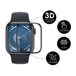 Lot de 2 films de protection d'écran ENKAY 3D à couverture intégrale, souples, avec bords en polycarbonate et PMMA HD, pour Apple Watch Series 11/10 46 mm et 42 mm.