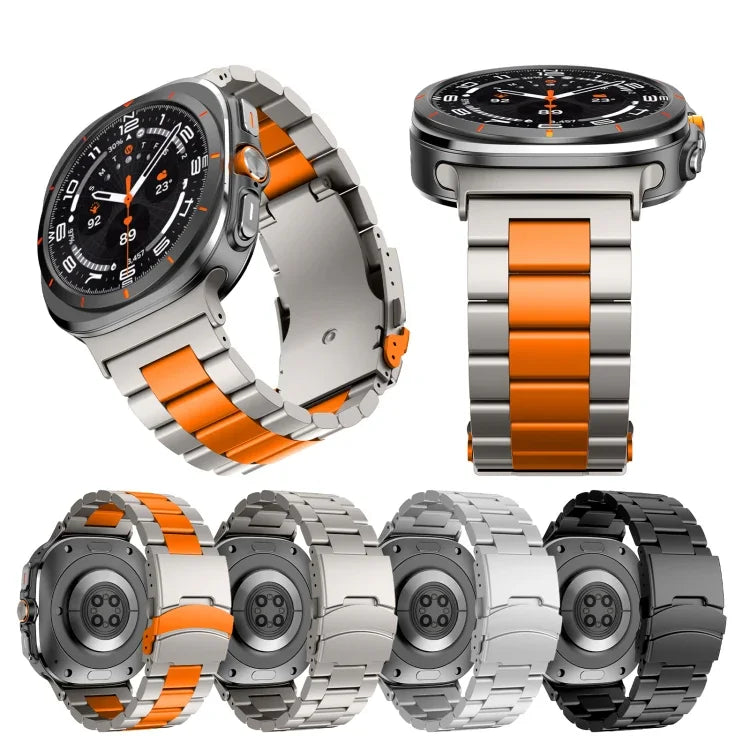 Bracelet de montre en alliage de titane à trois billes pour Samsung Galaxy Watch Ultra 47 mm