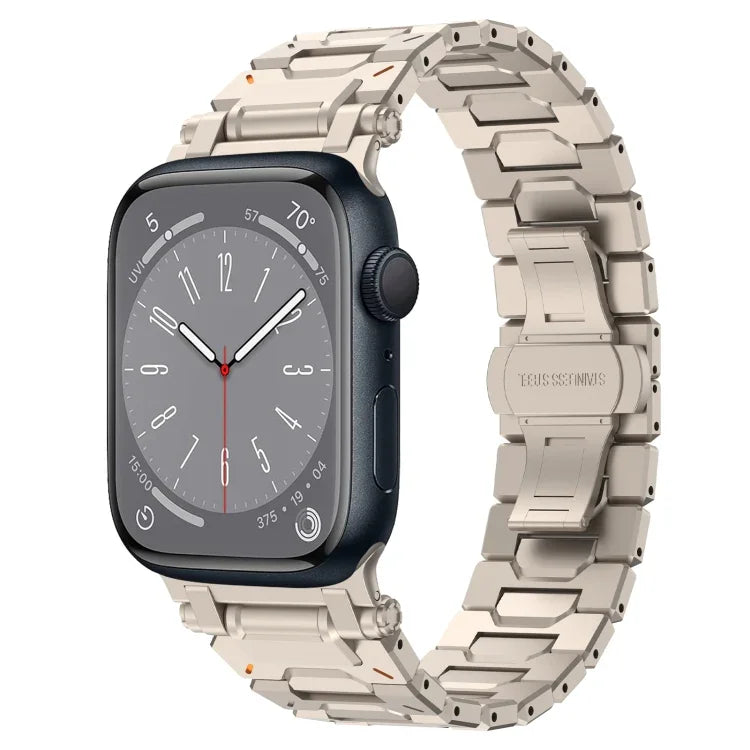 Pathfinder Stainless Steel Metal Watch Band, For Apple Watch Series 10 46mm, For Apple Watch SE 2023 44mm, For Apple Watch Ultra 2 49mm, For Apple Watch Series 9 45mm, For Apple Watch Ultra 49mm, For Apple Watch Series 8 45mm, For Apple Watch SE 2022 4...
