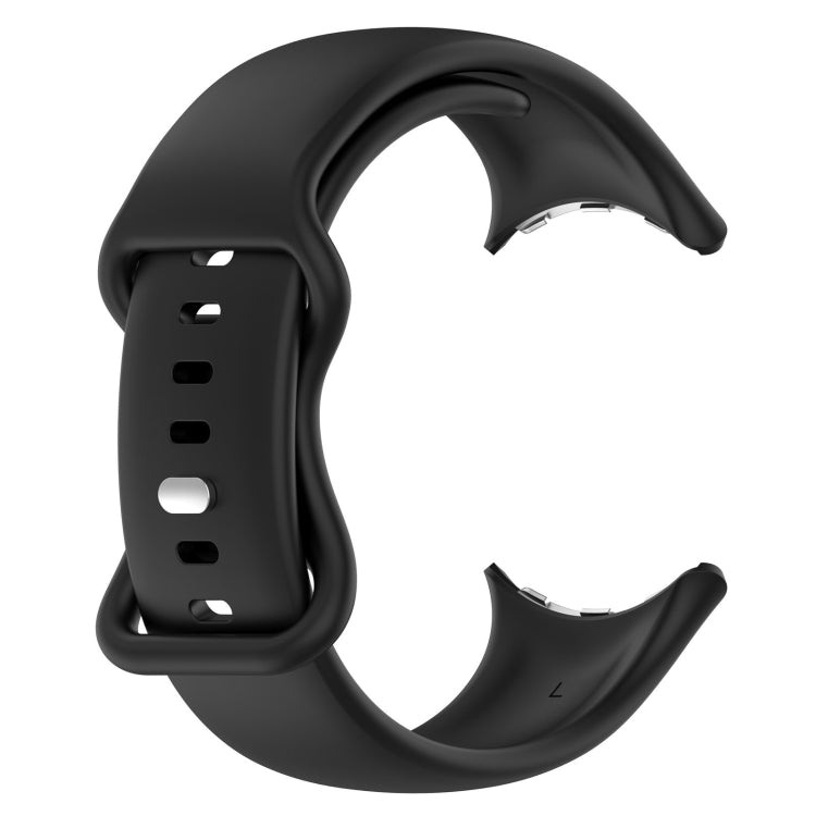 Bracelet de montre en silicone avec boucle papillon de couleur unie, Taille : S, Pour Google Pixel Watch 4 / Watch 3 45 mm
