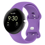 Bracelet de montre en silicone avec boucle papillon de couleur unie, Taille : S, Pour Google Pixel Watch 4 / Watch 3 45 mm