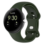 Bracelet de montre en silicone avec boucle papillon de couleur unie, Taille : S, Pour Google Pixel Watch 4 / Watch 3 45 mm