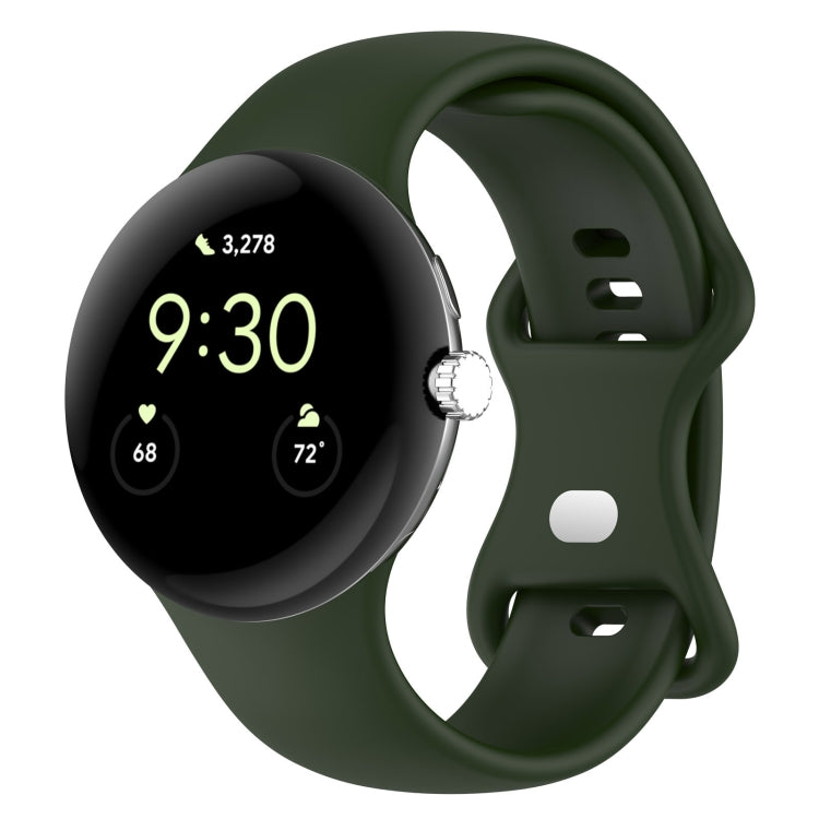 Bracelet de montre en silicone avec boucle papillon de couleur unie, Taille : S, Pour Google Pixel Watch 4 / Watch 3 45 mm