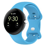 Bracelet de montre en silicone avec boucle papillon de couleur unie, Taille : S, Pour Google Pixel Watch 4 / Watch 3 45 mm
