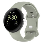 Bracelet de montre en silicone avec boucle papillon de couleur unie, Taille : S, Pour Google Pixel Watch 4 / Watch 3 45 mm