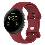 Bracelet de montre en silicone avec boucle papillon de couleur unie, Taille : S, Pour Google Pixel Watch 4 / Watch 3 45 mm