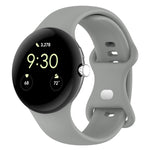 Bracelet de montre en silicone avec boucle papillon de couleur unie, Taille : S, Pour Google Pixel Watch 4 / Watch 3 45 mm
