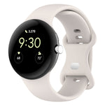 Bracelet de montre en silicone avec boucle papillon de couleur unie, Taille : S, Pour Google Pixel Watch 4 / Watch 3 45 mm
