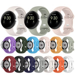 Bracelet de montre en silicone avec boucle papillon de couleur unie, Taille : S, Pour Google Pixel Watch 4 / Watch 3 45 mm