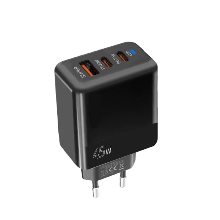Chargeur compatible protocoles PD3.0 / PPS Type-C + QC3.0 USB 45W, prise EU, PD3.0 / PPS Type-C + QC3.0 USB (prise EU)