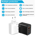 Chargeur compatible protocoles PD3.0 / PPS Type-C + QC3.0 USB 45W, prise EU, PD3.0 / PPS Type-C + QC3.0 USB (prise EU)