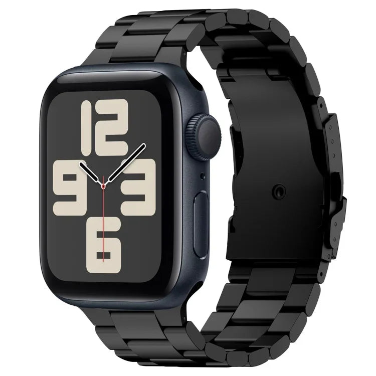 Three Beads Titanium Alloy Metal Watch Band, For Apple Watch Series 10 46mm, For Apple Watch Series 10 42mm, For Apple Watch SE 2023 44mm, For Apple Watch SE 2023 40mm, For Apple Watch Ultra 2 49mm, For Apple Watch Series 9 45mm                        ...