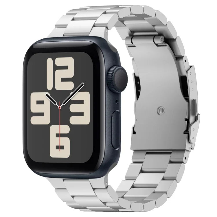 Three Beads Titanium Alloy Metal Watch Band, For Apple Watch Series 10 46mm, For Apple Watch Series 10 42mm, For Apple Watch SE 2023 44mm, For Apple Watch SE 2023 40mm, For Apple Watch Ultra 2 49mm, For Apple Watch Series 9 45mm                        ...