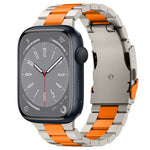 Three Beads Titanium Alloy Metal Watch Band, For Apple Watch Series 10 46mm, For Apple Watch Series 10 42mm, For Apple Watch SE 2023 44mm, For Apple Watch SE 2023 40mm, For Apple Watch Ultra 2 49mm, For Apple Watch Series 9 45mm                        ...