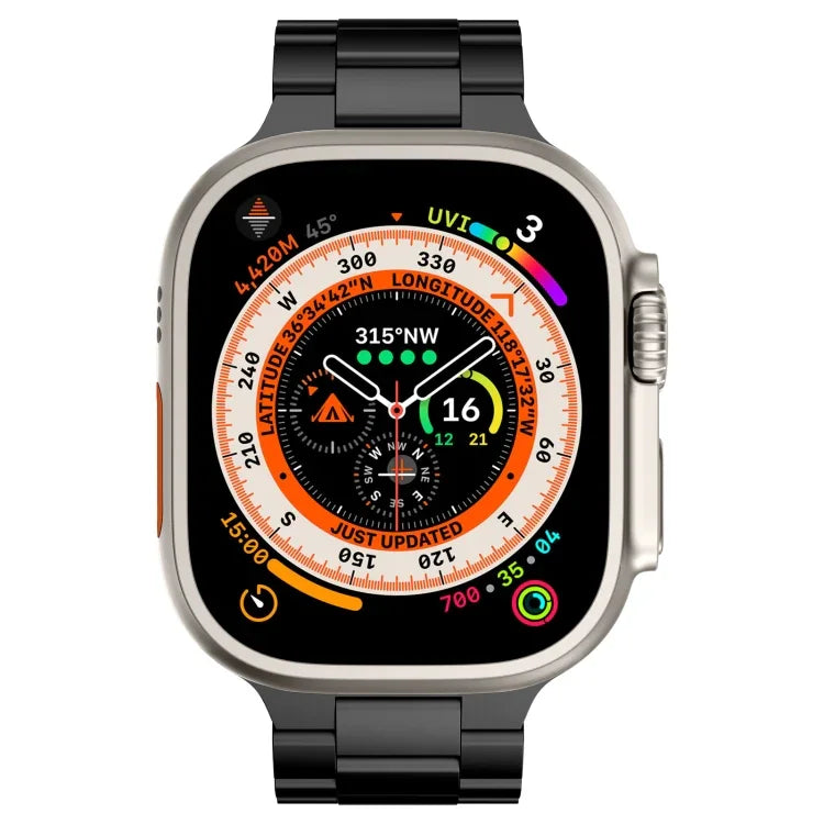 Bracelet de montre à trois perles en alliage de titane, compatible avec Apple Watch Series 7 41 mm, Apple Watch Series 7 45 mm, Apple Watch Series 6 40 mm, Apple Watch Series 6 44 mm, Apple Watch Series 5 44 mm, Apple Watch Series 5 40 mm…