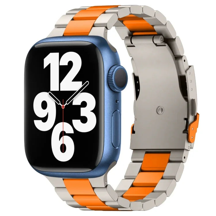 Bracelet de montre à trois perles en alliage de titane, compatible avec Apple Watch Series 7 41 mm, Apple Watch Series 7 45 mm, Apple Watch Series 6 40 mm, Apple Watch Series 6 44 mm, Apple Watch Series 5 44 mm, Apple Watch Series 5 40 mm…