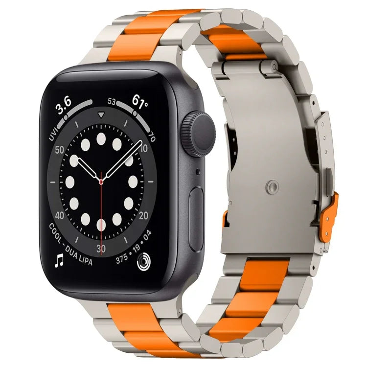 Bracelet de montre à trois perles en alliage de titane, compatible avec Apple Watch Series 7 41 mm, Apple Watch Series 7 45 mm, Apple Watch Series 6 40 mm, Apple Watch Series 6 44 mm, Apple Watch Series 5 44 mm, Apple Watch Series 5 40 mm…