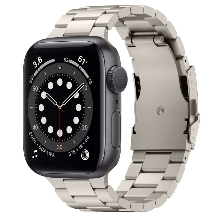Bracelet de montre à trois perles en alliage de titane, compatible avec Apple Watch Series 7 41 mm, Apple Watch Series 7 45 mm, Apple Watch Series 6 40 mm, Apple Watch Series 6 44 mm, Apple Watch Series 5 44 mm, Apple Watch Series 5 40 mm…