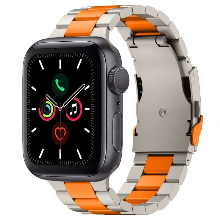 Bracelet de montre à trois perles en alliage de titane, compatible avec Apple Watch Series 7 41 mm, Apple Watch Series 7 45 mm, Apple Watch Series 6 40 mm, Apple Watch Series 6 44 mm, Apple Watch Series 5 44 mm, Apple Watch Series 5 40 mm…