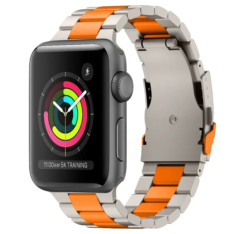 Bracelet de montre à trois perles en alliage de titane, compatible avec Apple Watch Series 7 41 mm, Apple Watch Series 7 45 mm, Apple Watch Series 6 40 mm, Apple Watch Series 6 44 mm, Apple Watch Series 5 44 mm, Apple Watch Series 5 40 mm…