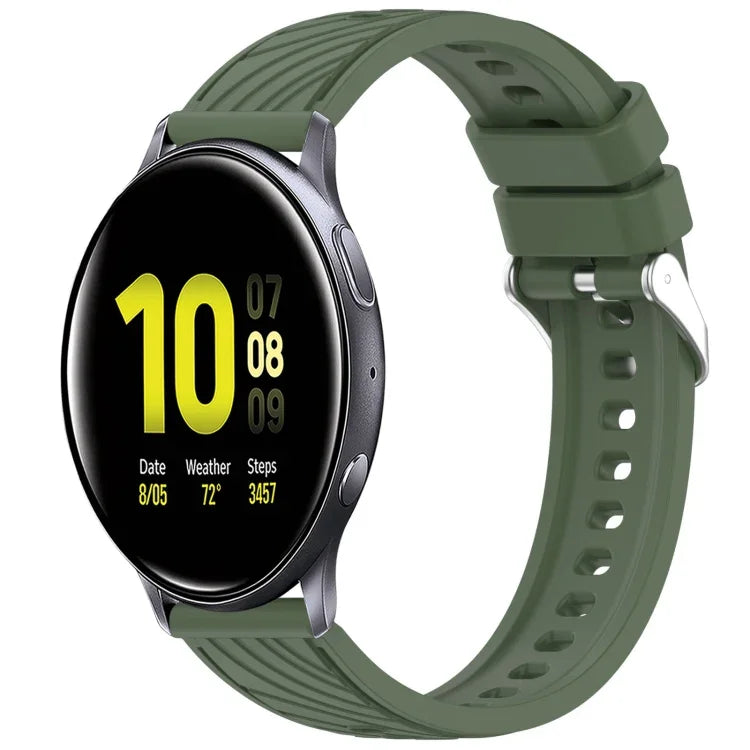 Bracelet de montre en silicone texturé à rayures de 20 mm, pour Samsung Galaxy Watch Active2 44 mm, pour Samsung Galaxy Watch Active2 40 mm