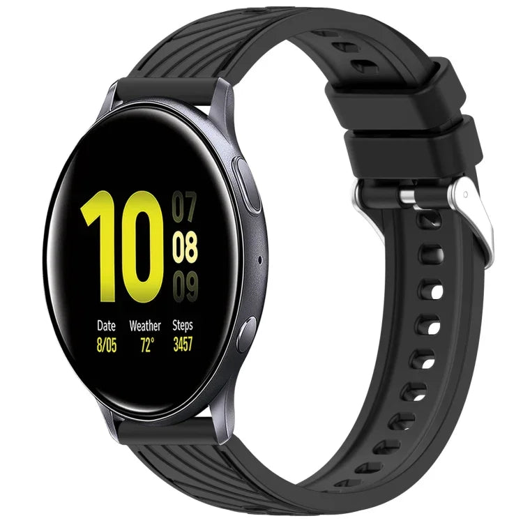 Bracelet de montre en silicone texturé à rayures de 20 mm, pour Samsung Galaxy Watch Active2 44 mm, pour Samsung Galaxy Watch Active2 40 mm