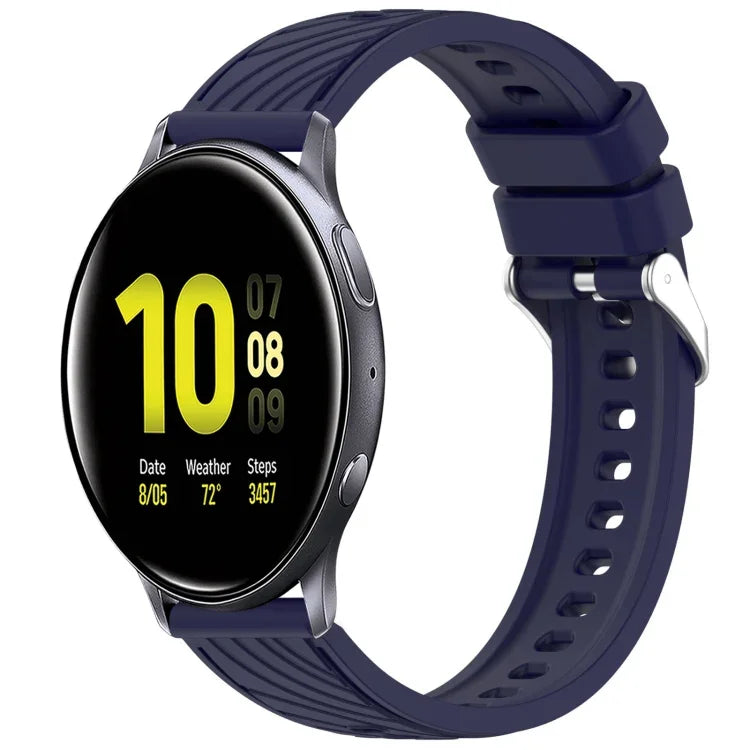Bracelet de montre en silicone texturé à rayures de 20 mm, pour Samsung Galaxy Watch Active2 44 mm, pour Samsung Galaxy Watch Active2 40 mm