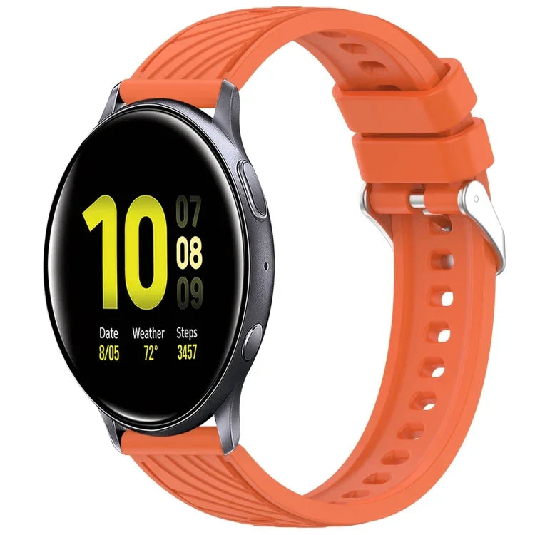 Bracelet de montre en silicone texturé à rayures de 20 mm, pour Samsung Galaxy Watch Active2 44 mm, pour Samsung Galaxy Watch Active2 40 mm