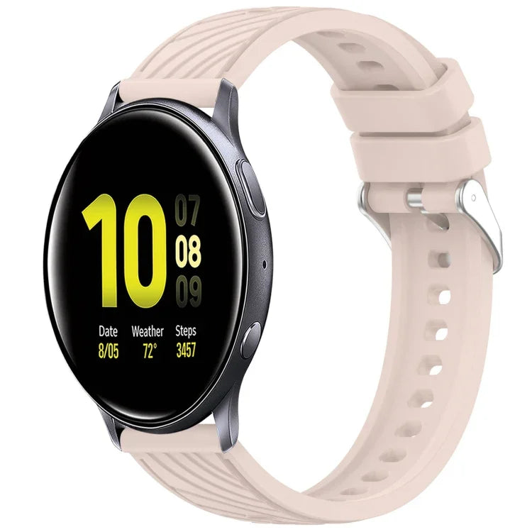 Bracelet de montre en silicone texturé à rayures de 20 mm, pour Samsung Galaxy Watch Active2 44 mm, pour Samsung Galaxy Watch Active2 40 mm