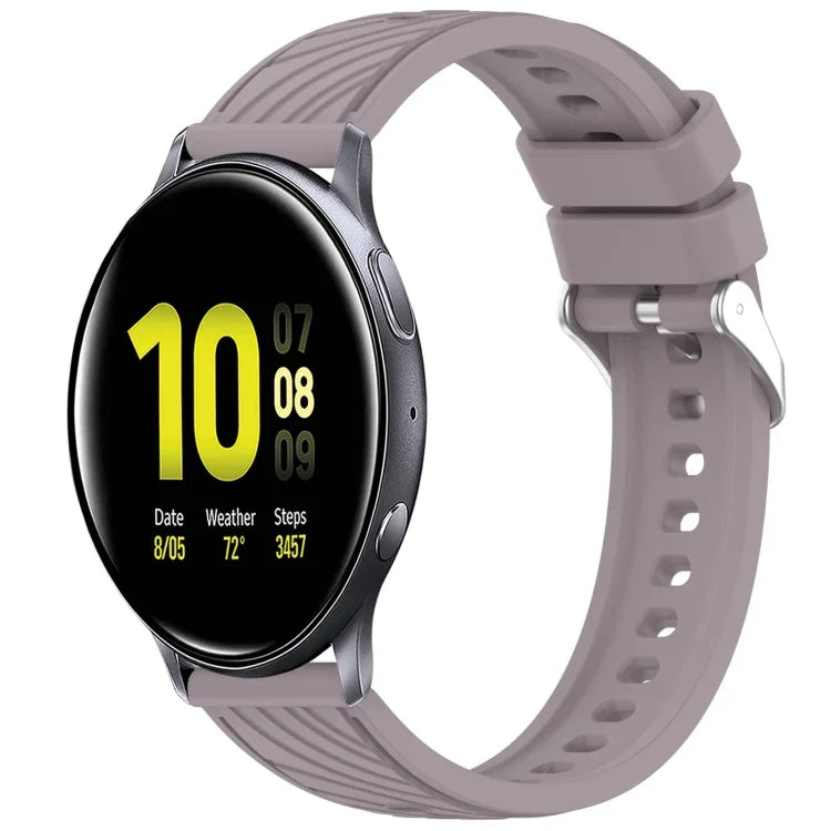 Bracelet de montre en silicone texturé à rayures de 20 mm, pour Samsung Galaxy Watch Active2 44 mm, pour Samsung Galaxy Watch Active2 40 mm