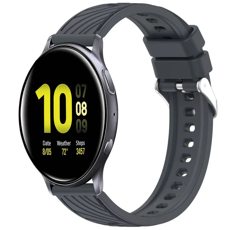 Bracelet de montre en silicone texturé à rayures de 20 mm, pour Samsung Galaxy Watch Active2 44 mm, pour Samsung Galaxy Watch Active2 40 mm
