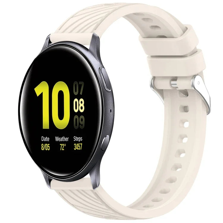 Bracelet de montre en silicone texturé à rayures de 20 mm, pour Samsung Galaxy Watch Active2 44 mm, pour Samsung Galaxy Watch Active2 40 mm