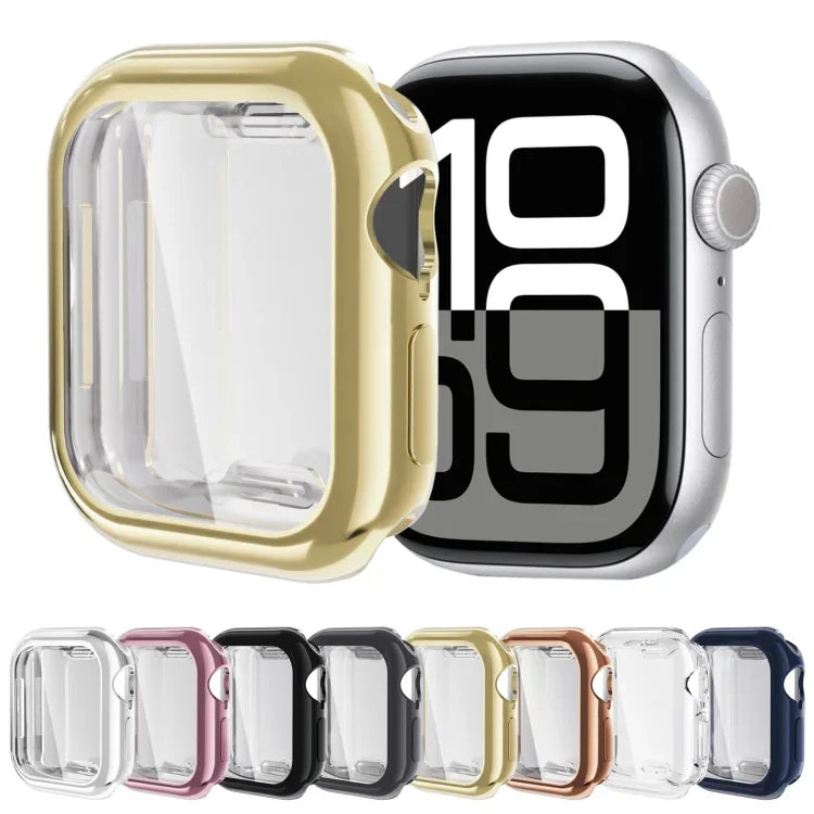 Étui de montre en TPU électroplaqué à couverture intégrale, pour Apple Watch Series 11/10 46 mm et 42 mm.