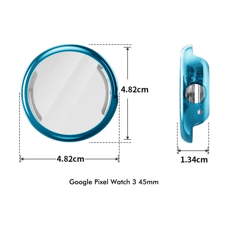 ENKAY Hat-Prince Full Coverage Electroplated Soft TPU Case with Screen Protection, For Google Pixel Watch 3 45mm