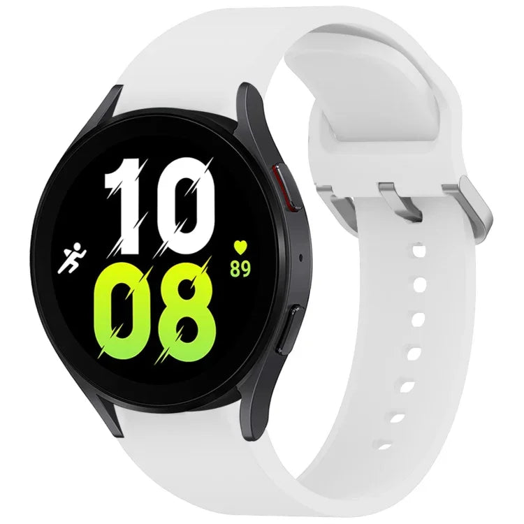 Bracelet de montre en silicone à dégagement rapide avec boucle colorée de couleur unie, pour Samsung Galaxy Watch 5 40 / 44mm, pour Samsung Galaxy Watch 5 Pro, pour Samsung Galaxy Watch 4 40 / 44mm, pour Samsung Galaxy Watch 4 Classic 46 / 42mm