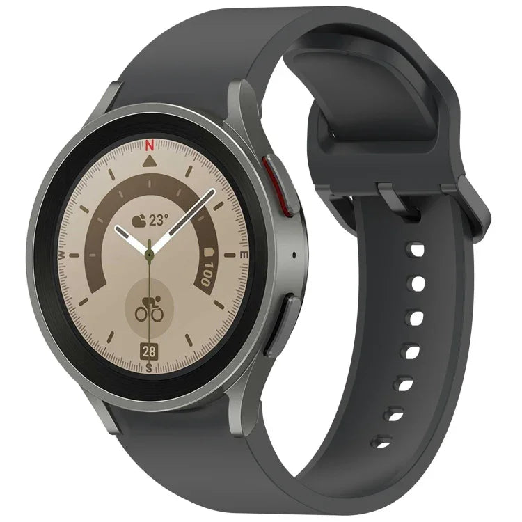 Solid Color Colorful Buckle Quick Release Silicone Watch Band, For Samsung Galaxy Watch 5 40 / 44mm, For Samsung Galaxy Watch 5 Pro, For Samsung Galaxy Watch 4 40 / 44mm, For Samsung Galaxy Watch 4 Classic 46 / 42mm