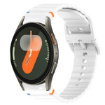Bracelet de montre en silicone à grain ondulé cousu avec libération rapide, pour Samsung Galaxy Watch FE 40mm, pour Samsung Galaxy Watch 7 44mm, pour Samsung Galaxy Watch 7 40mm, pour Samsung Galaxy Watch 6 Classic 47mm