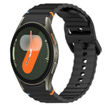 Bracelet de montre en silicone à grain ondulé cousu avec libération rapide, pour Samsung Galaxy Watch FE 40mm, pour Samsung Galaxy Watch 7 44mm, pour Samsung Galaxy Watch 7 40mm, pour Samsung Galaxy Watch 6 Classic 47mm