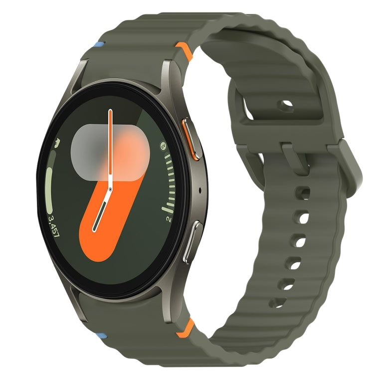 Bracelet de montre en silicone à grain ondulé cousu avec libération rapide, pour Samsung Galaxy Watch FE 40mm, pour Samsung Galaxy Watch 7 44mm, pour Samsung Galaxy Watch 7 40mm, pour Samsung Galaxy Watch 6 Classic 47mm