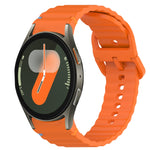 Bracelet de montre en silicone à grain ondulé cousu avec libération rapide, pour Samsung Galaxy Watch FE 40mm, pour Samsung Galaxy Watch 7 44mm, pour Samsung Galaxy Watch 7 40mm, pour Samsung Galaxy Watch 6 Classic 47mm