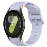 Bracelet de montre en silicone à grain ondulé cousu avec libération rapide, pour Samsung Galaxy Watch FE 40mm, pour Samsung Galaxy Watch 7 44mm, pour Samsung Galaxy Watch 7 40mm, pour Samsung Galaxy Watch 6 Classic 47mm